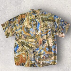 Vintage Summa 100% Silk Men’s Button Up Shirt - Size L - Excellent Condition